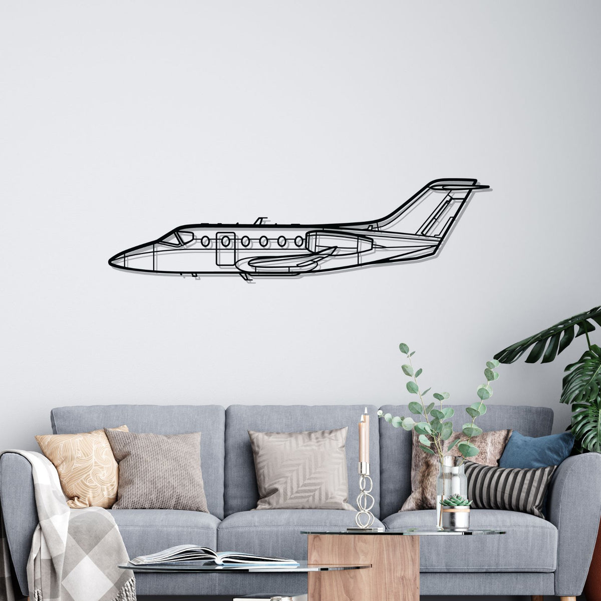 Hawker 400 Silhouette Metal Wall Art