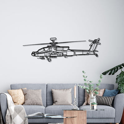 AH-64D Apache Silhouette Metal Wall Art