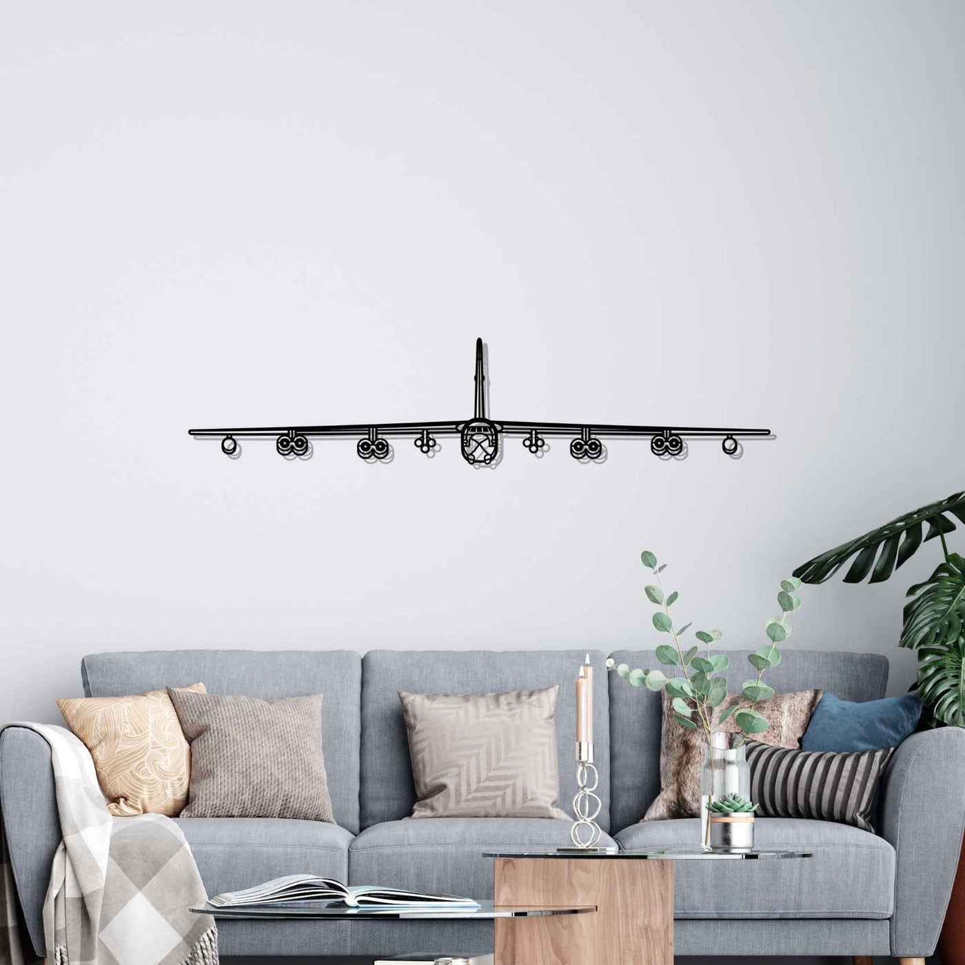 B-52H Stratofortress front Silhouette Metal Wall Art
