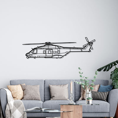 NH90 TTH Silhouette Metal Wall Art