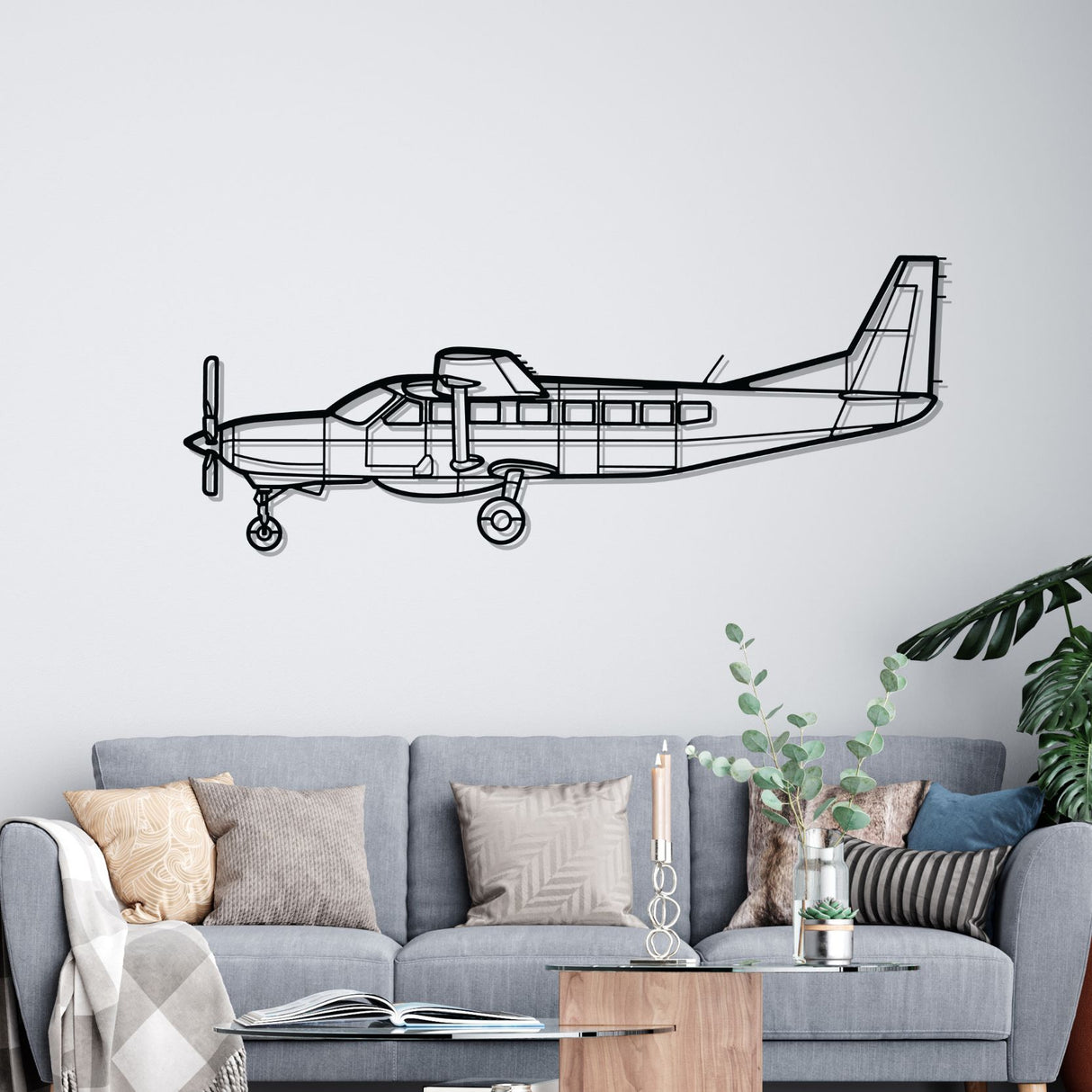 208B Grand Caravan EX Silhouette Metal Wall Art