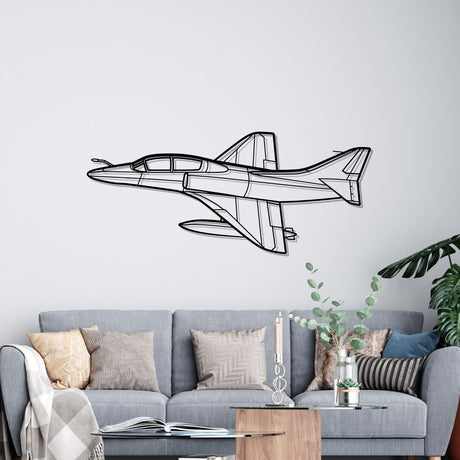 TA-4J Skyhawk Angle Silhouette Metal Wall Art