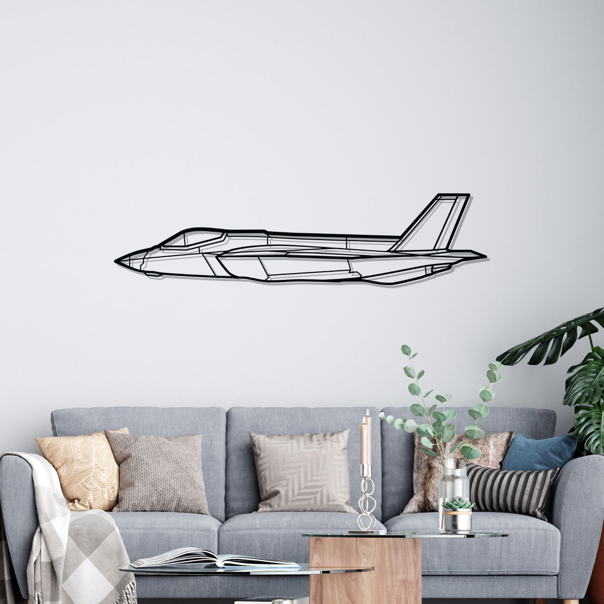 F35C Lightning lI Silhouette Metal Wall Art