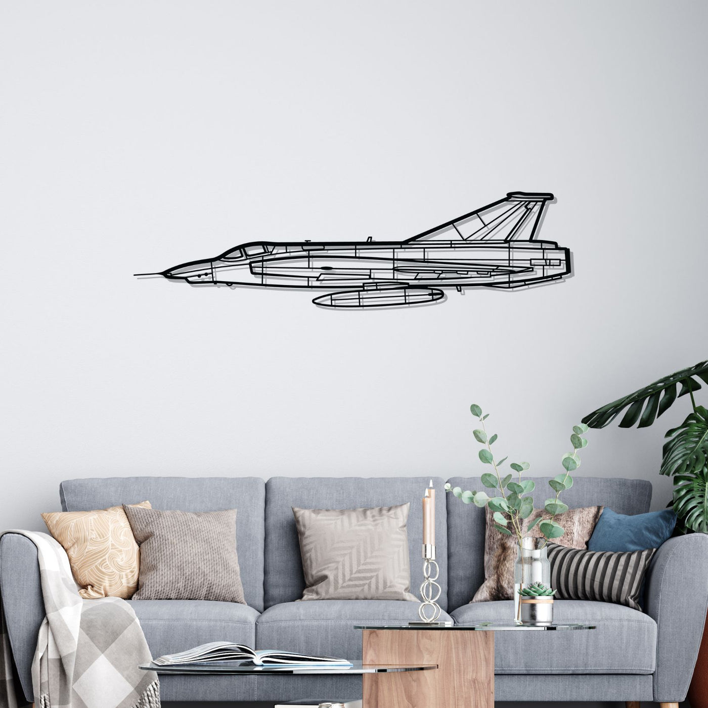 RF-35 Draken Silhouette Metal Wall Art