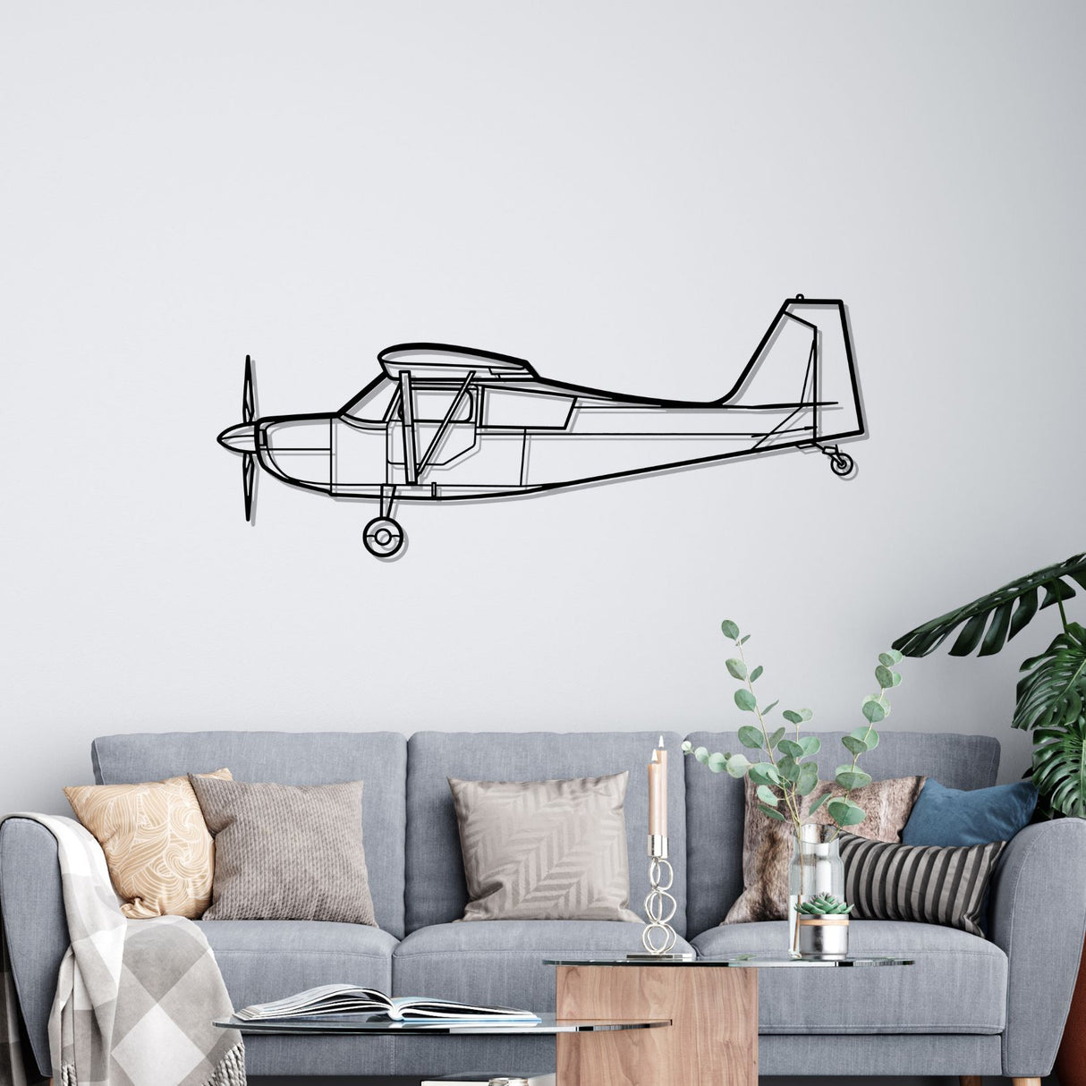 Bellanca Champion 7ECA Silhouette Metal Wall Art