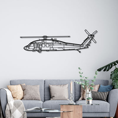 UH-60 Black Hawk Silhouette Metal Wall Art