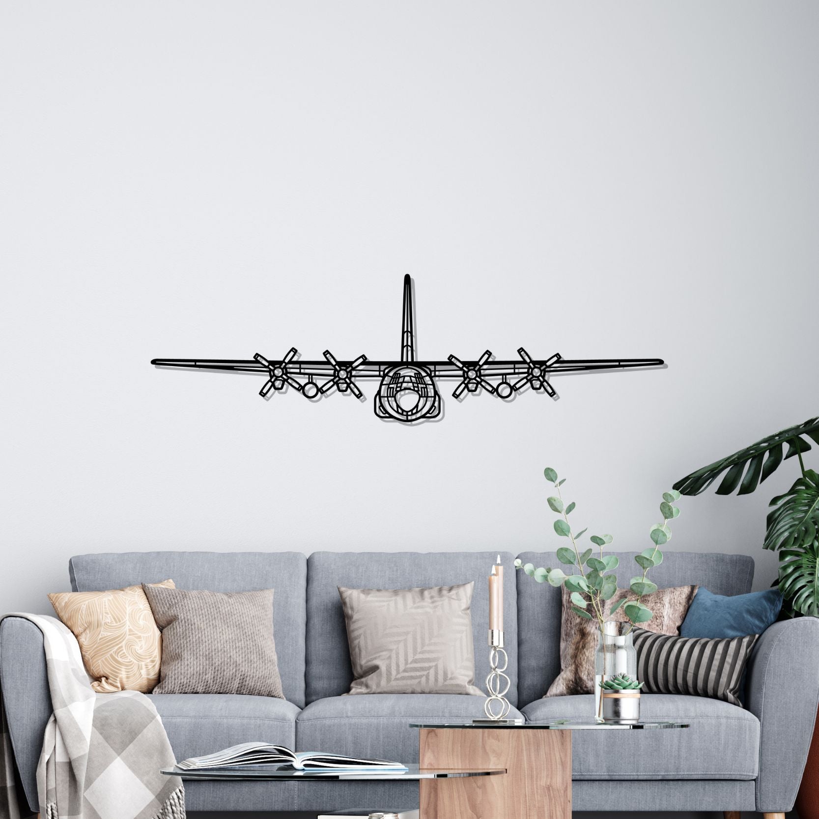 C-130H Hercules Front Silhouette Metal Wall Art – aircraftvibes