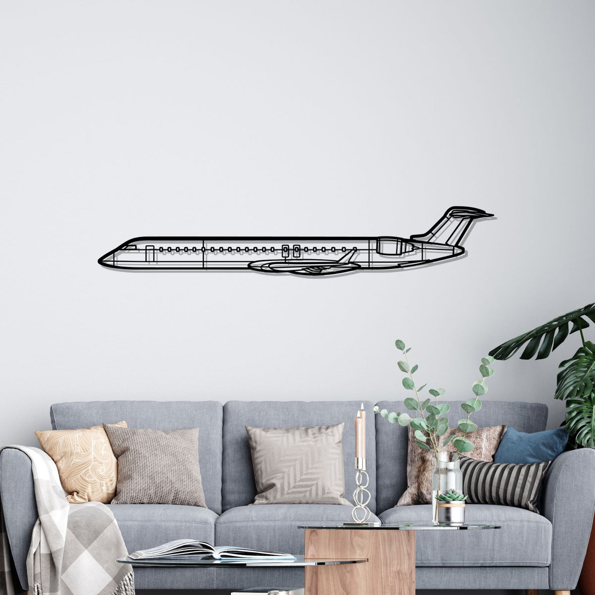 CRJ900 Silhouette Metal Wall Art