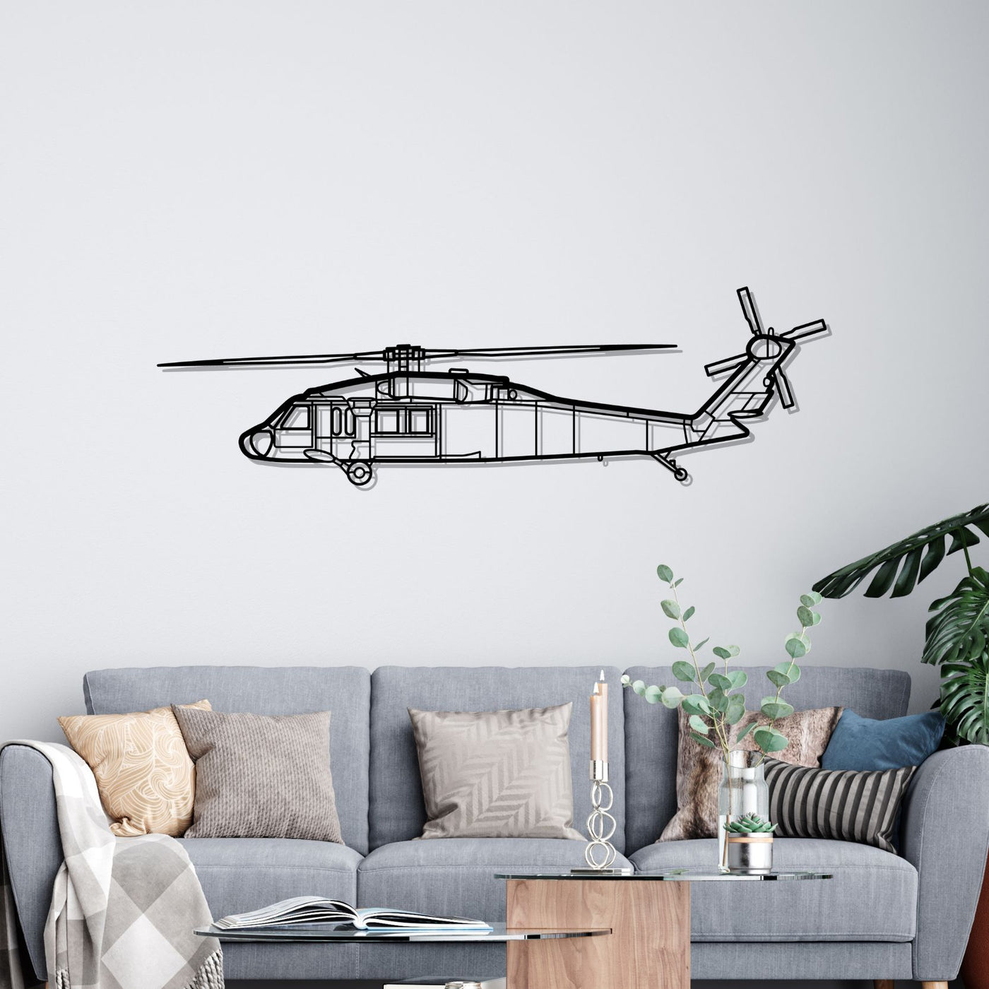 UH-60L Black Hawk Silhouette Metal Wall Art
