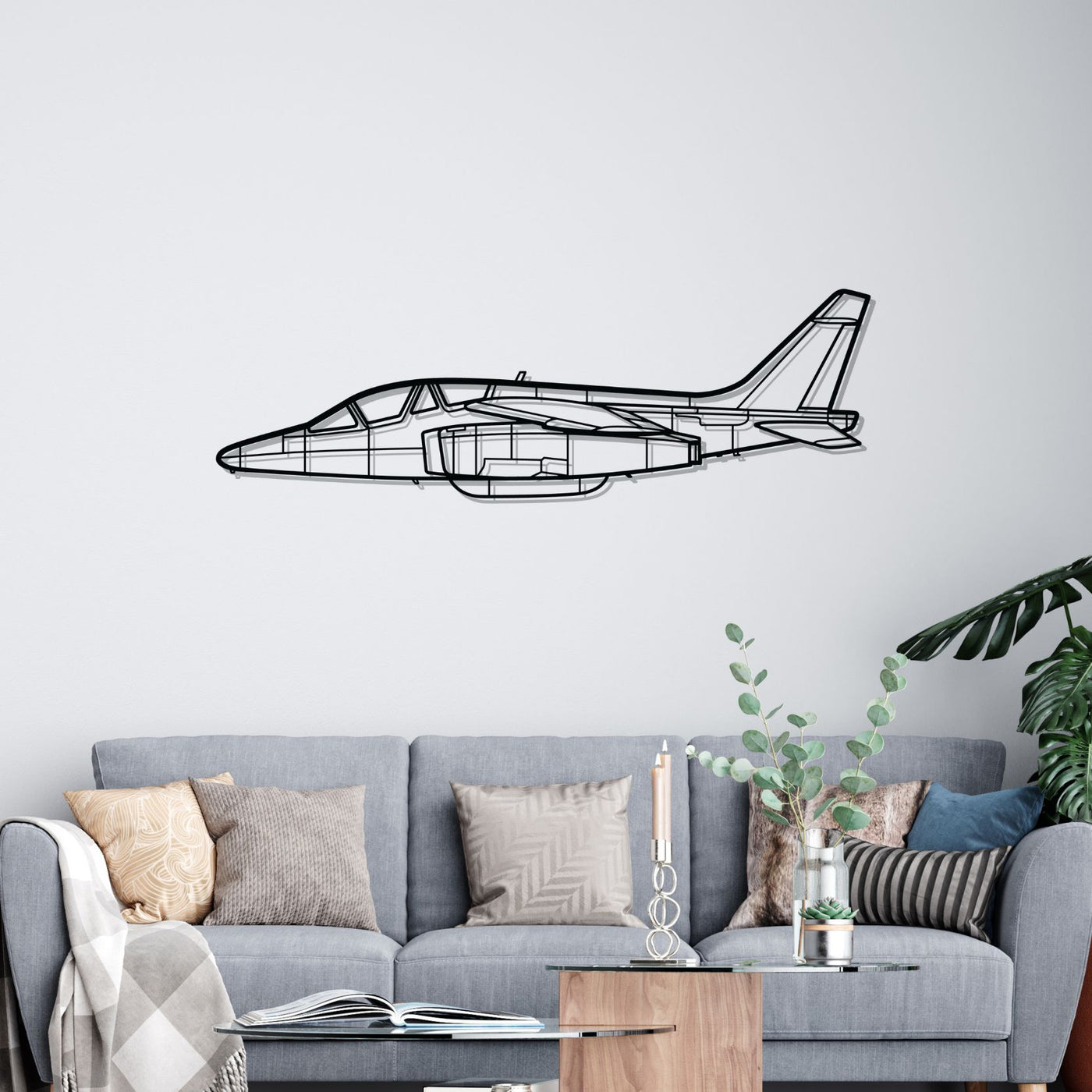 Alpha Jet Silhouette Metal Wall Art