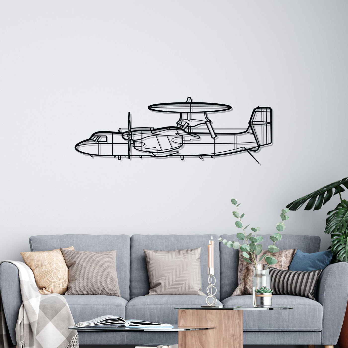 E-2C Hawkeye Silhouette Metal Wall Art
