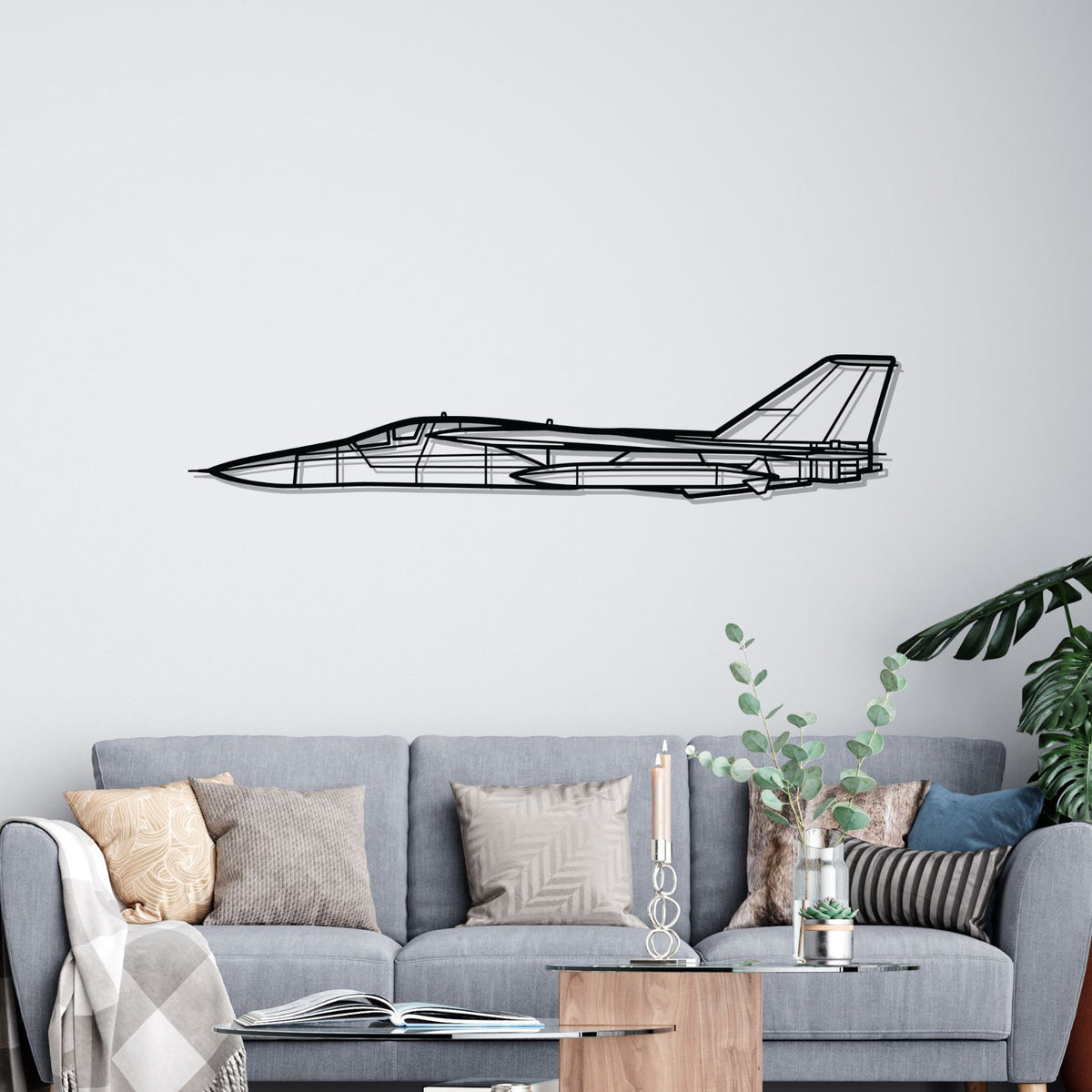 F-111 Aardvark Silhouette Metal Wall Art