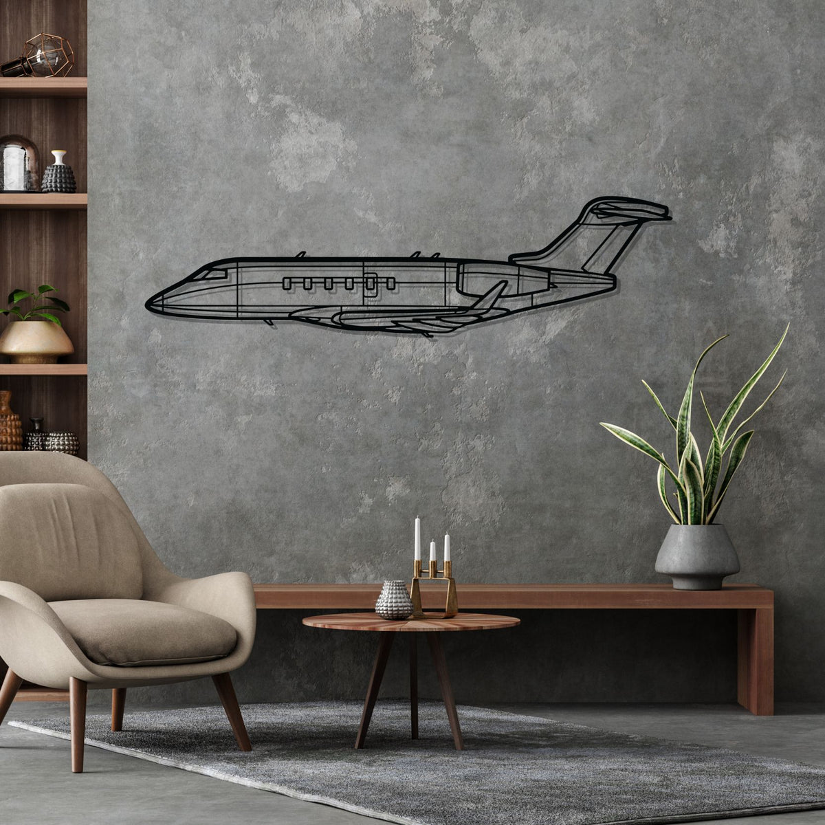 Challenger 350 Silhouette Metal Wall Art