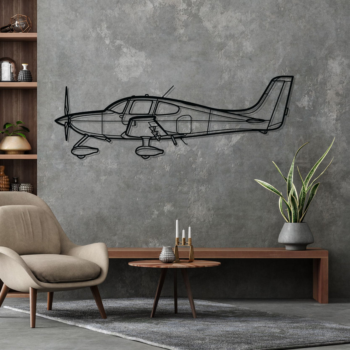 SR22 Silhouette Metal Wall Art