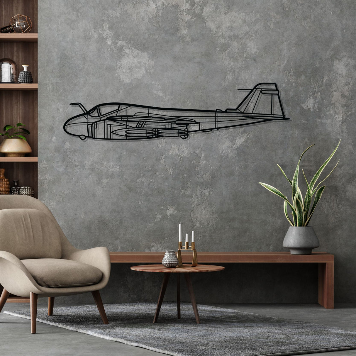 A-6 Intruder Silhouette Metal Wall Art