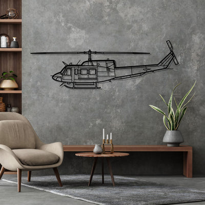 Bell 212 Sentry Silhouette Metal Wall Art