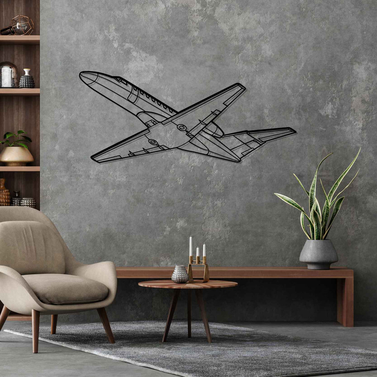 CJ3 Angle Silhouette Metal Wall Art