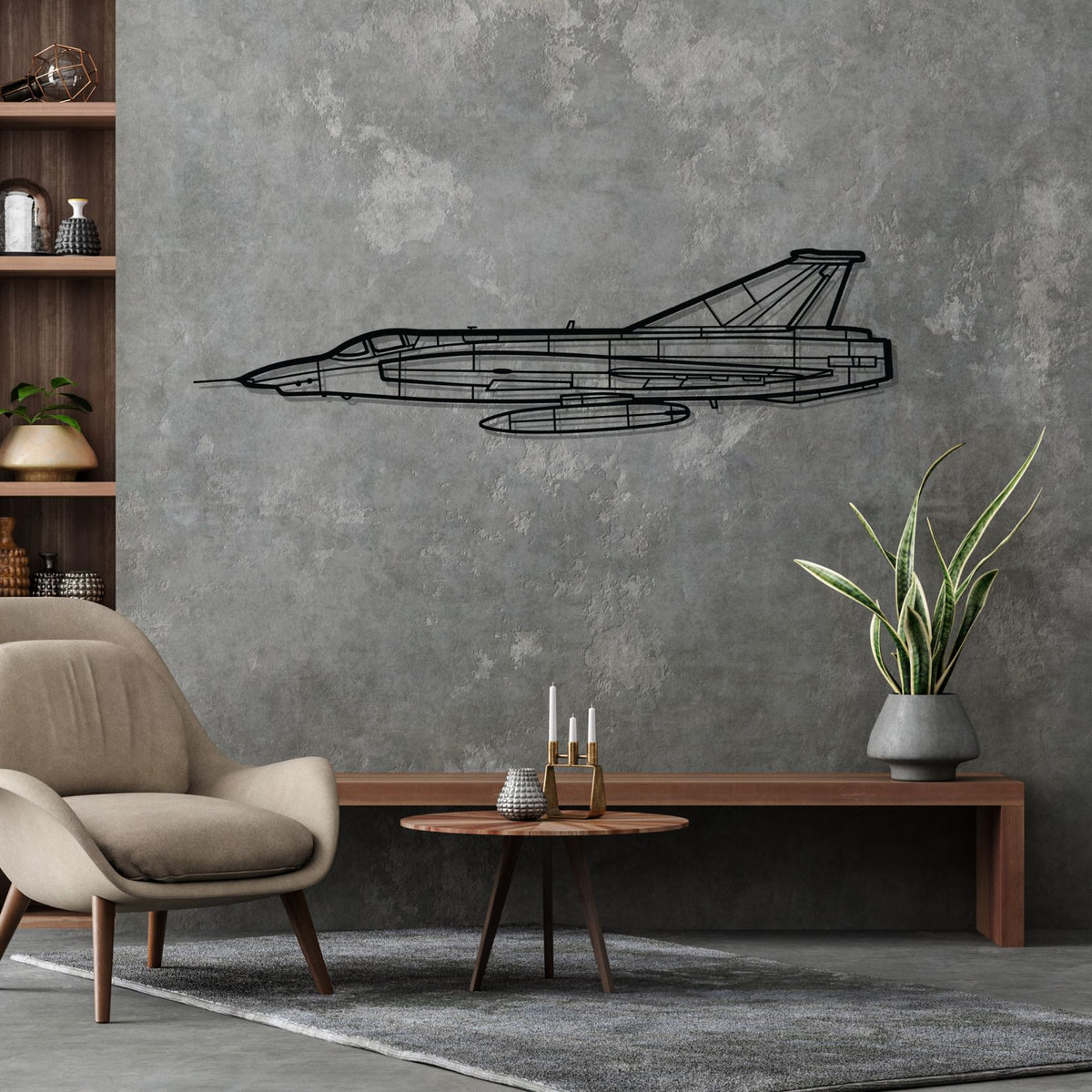 RF-35 Draken Silhouette Metal Wall Art