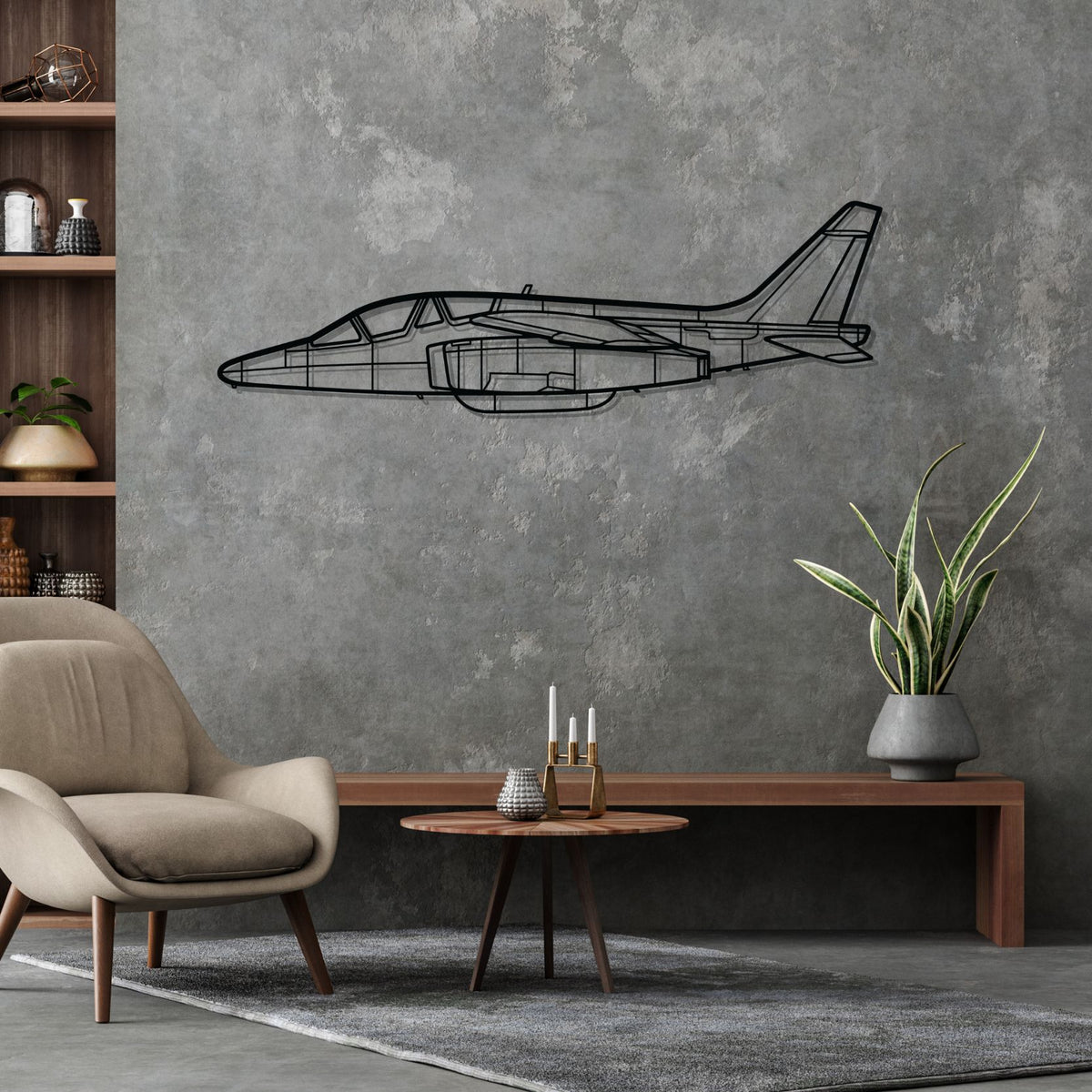 Alpha Jet Silhouette Metal Wall Art