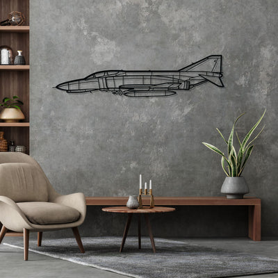 F-4E Phantom Silhouette Metal Wall Art
