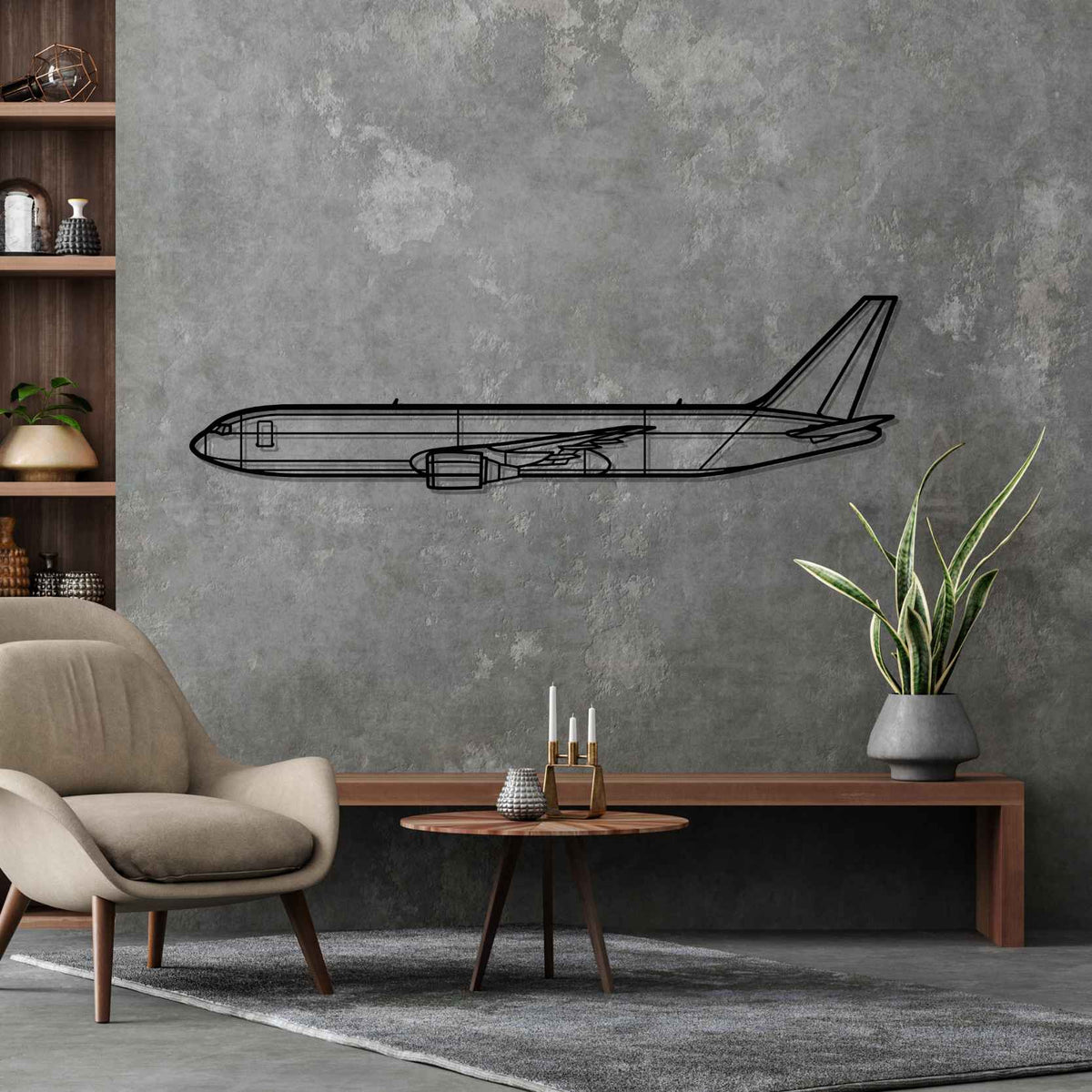 767-300F Silhouette Metal Wall Art