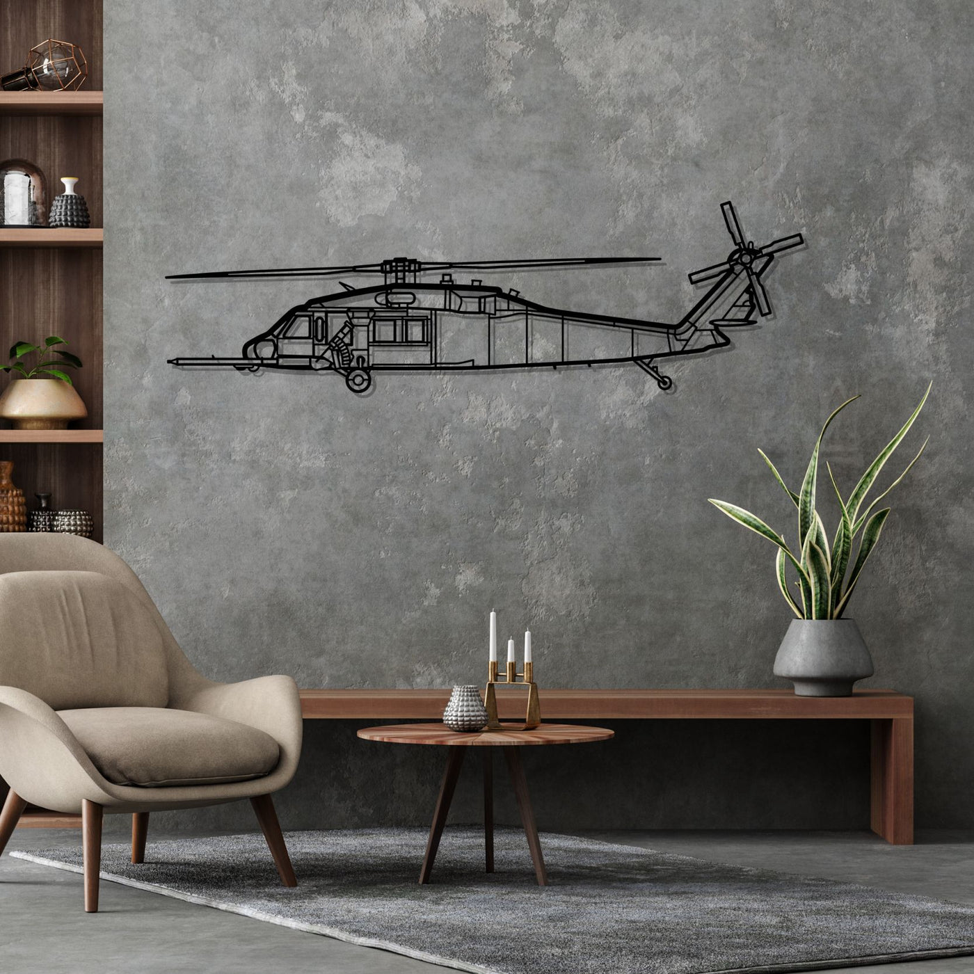 HH-60 Pave Hawk Silhouette Metal Wall Art