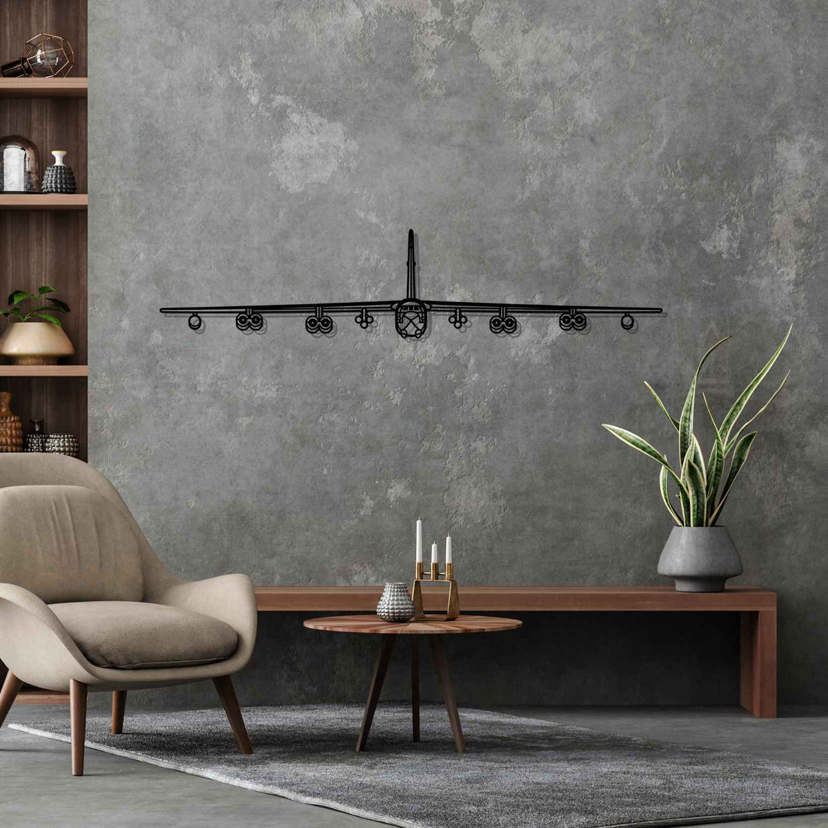 B-52H Stratofortress front Silhouette Metal Wall Art