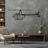 R44 Raven II Silhouette Metal Wall Art