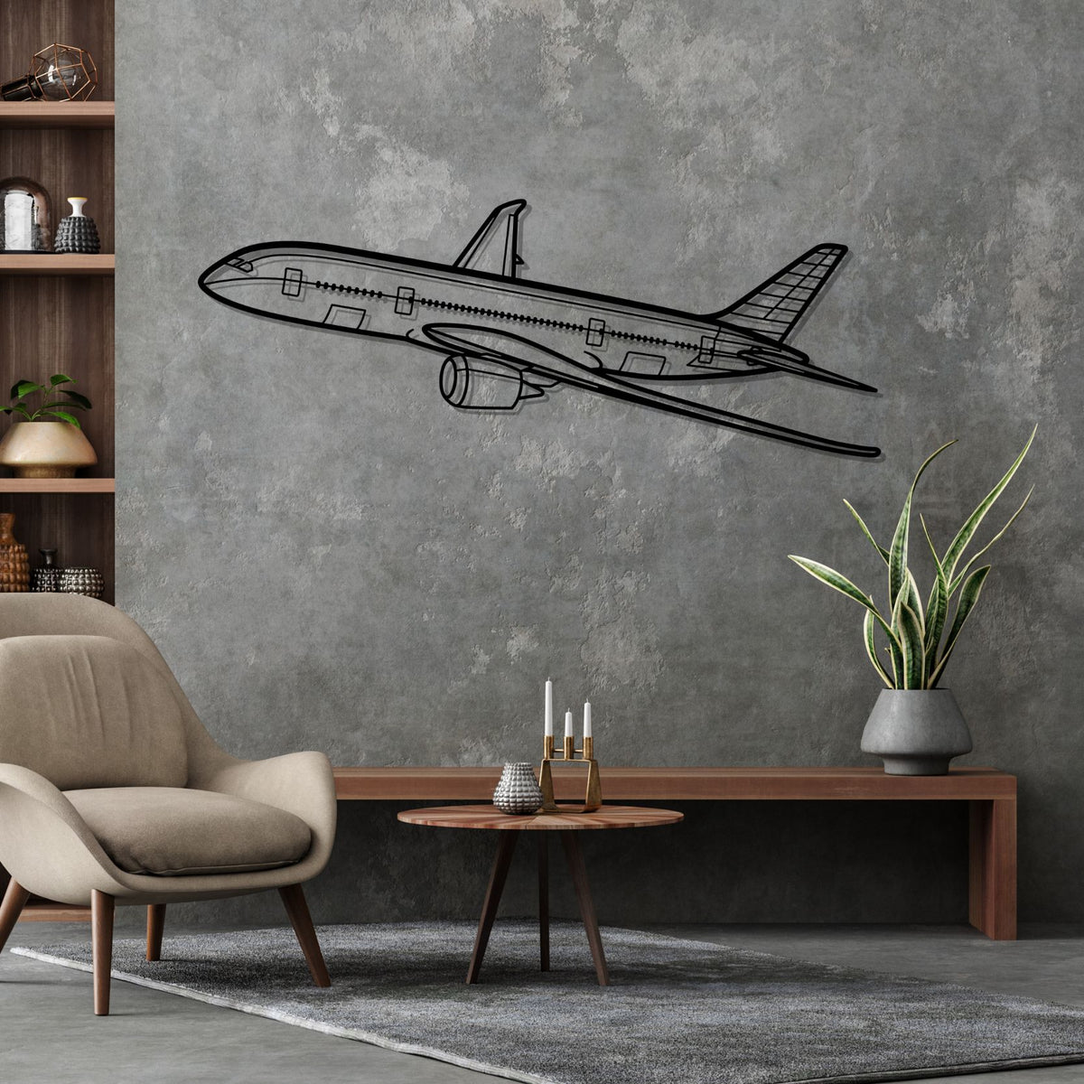 787 Angle Silhouette Metal Wall Art