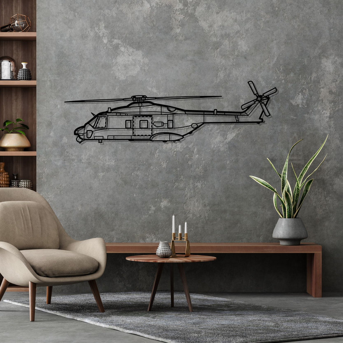 NH90 TTH Silhouette Metal Wall Art