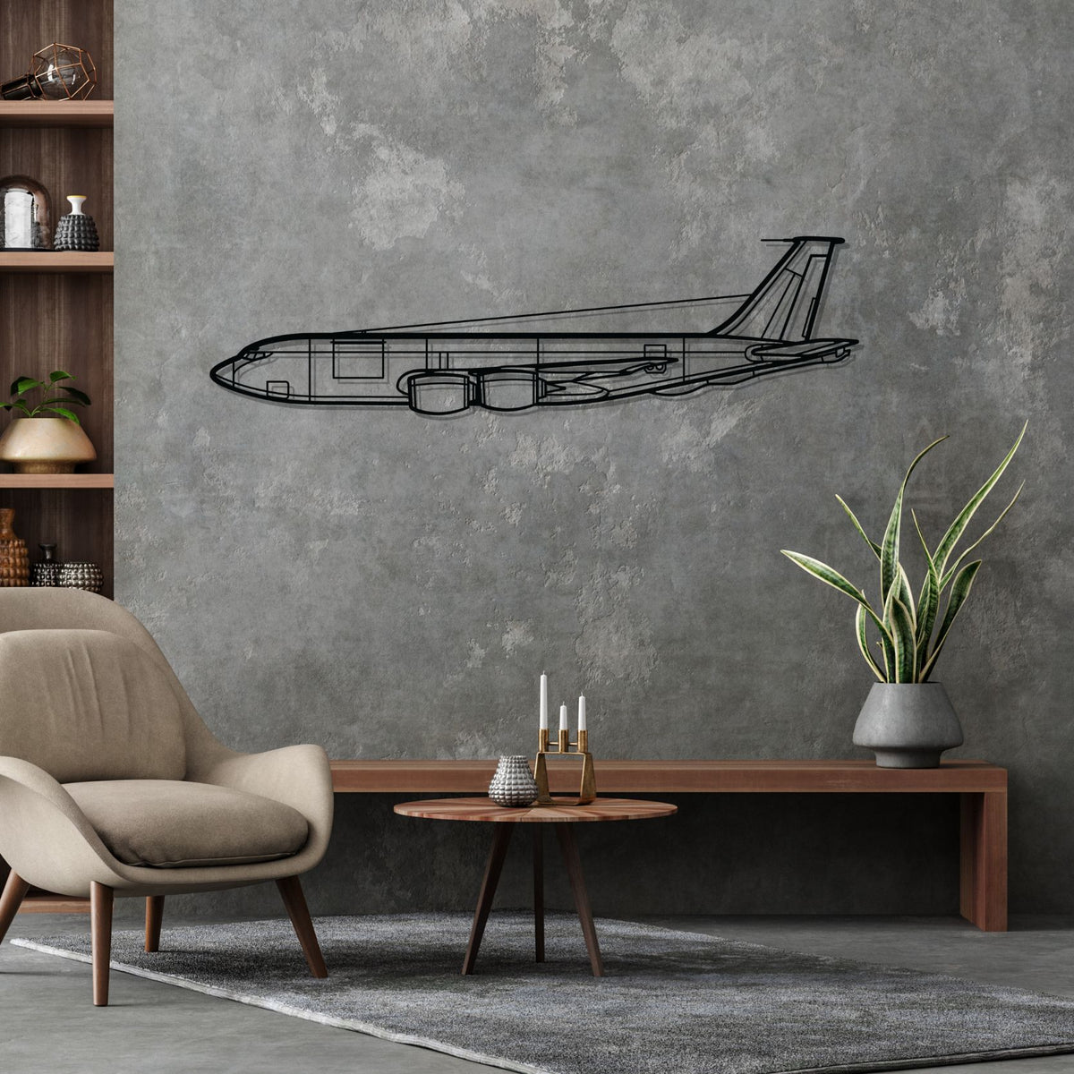 KC-135R Stratotanker Silhouette Metal Wall Art