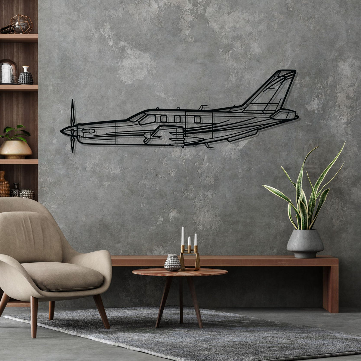 TBM 850 Silhouette Metal Wall Art