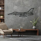 F-16A Silhouette Metal Wall Art