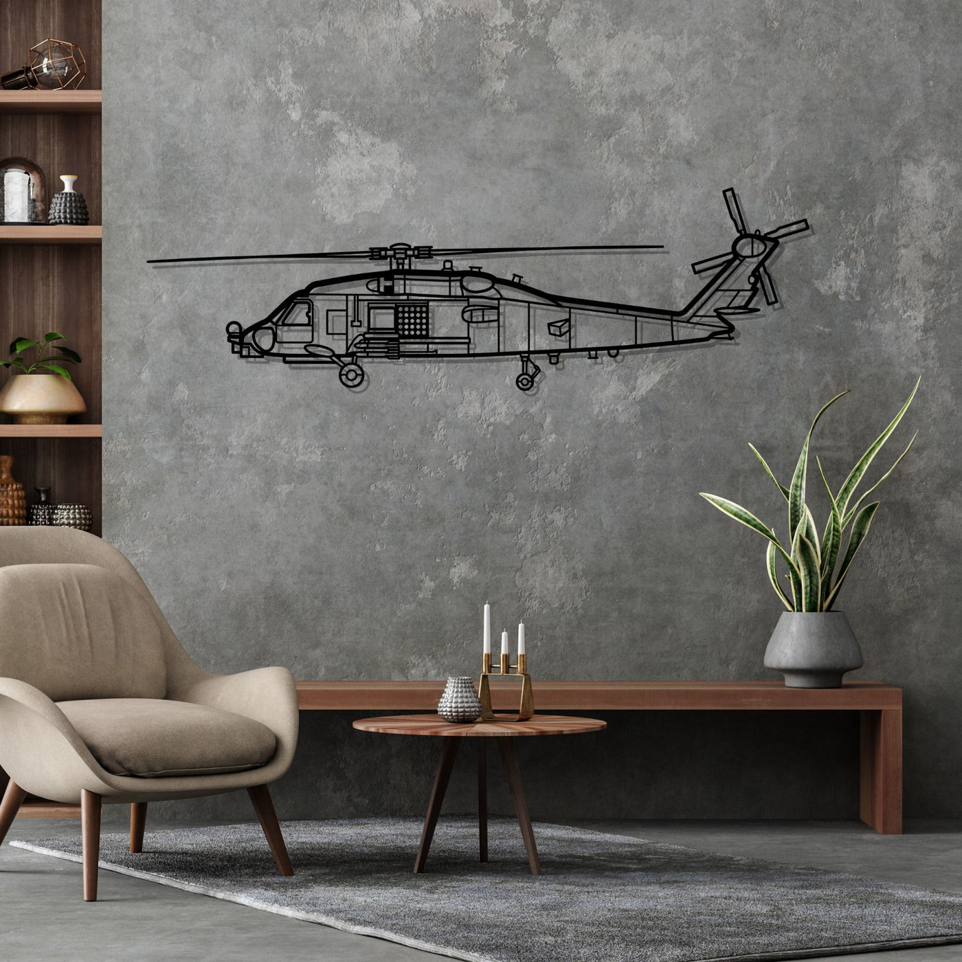 MH-60 Romeo Silhouette Metal Wall Art