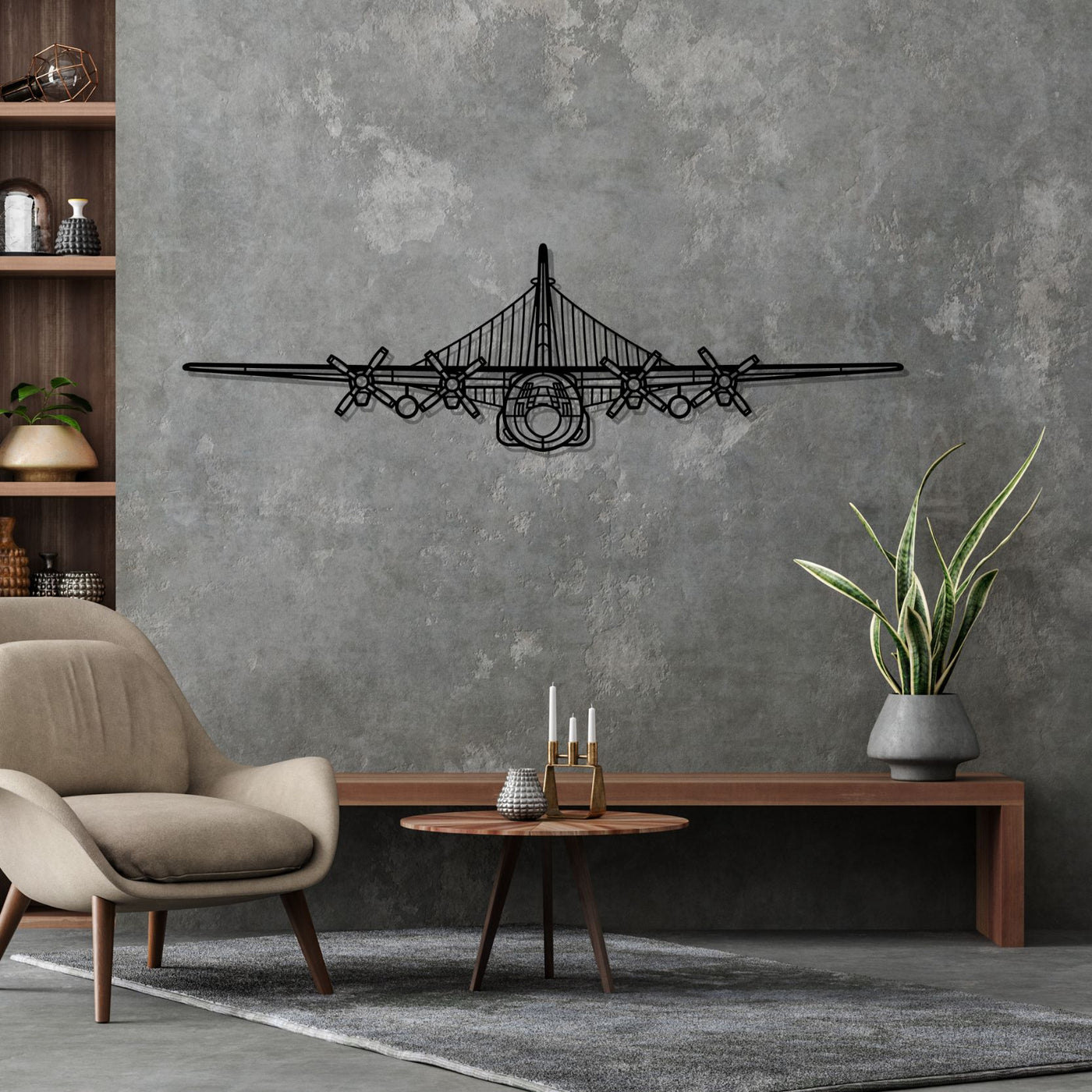 EC-130H Compass Call Front Silhouette Metal Wall Art