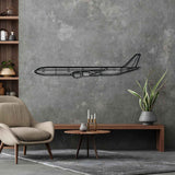 A340-600 Silhouette Metal Wall Art