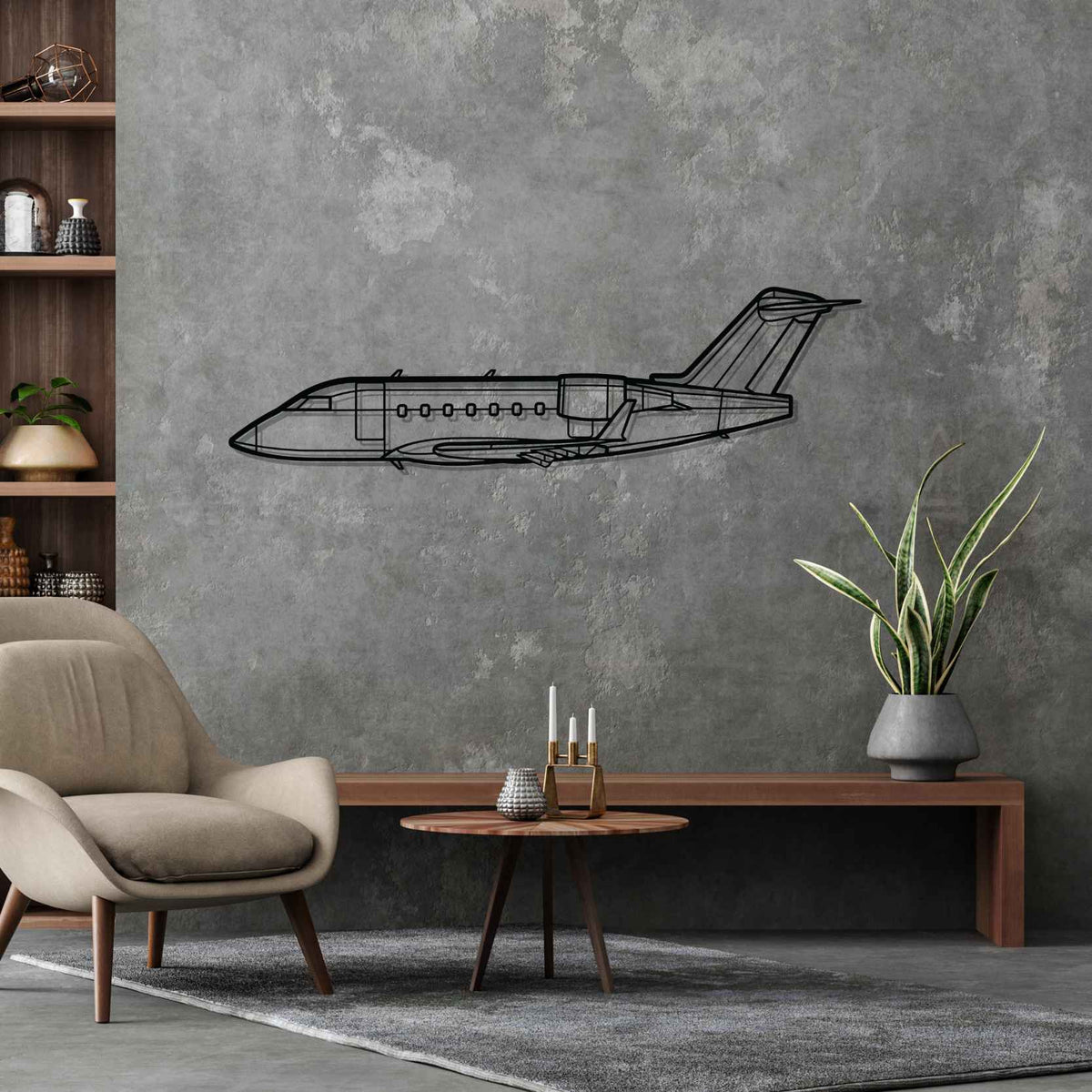 Challenger 604 Silhouette Metal Wall Art