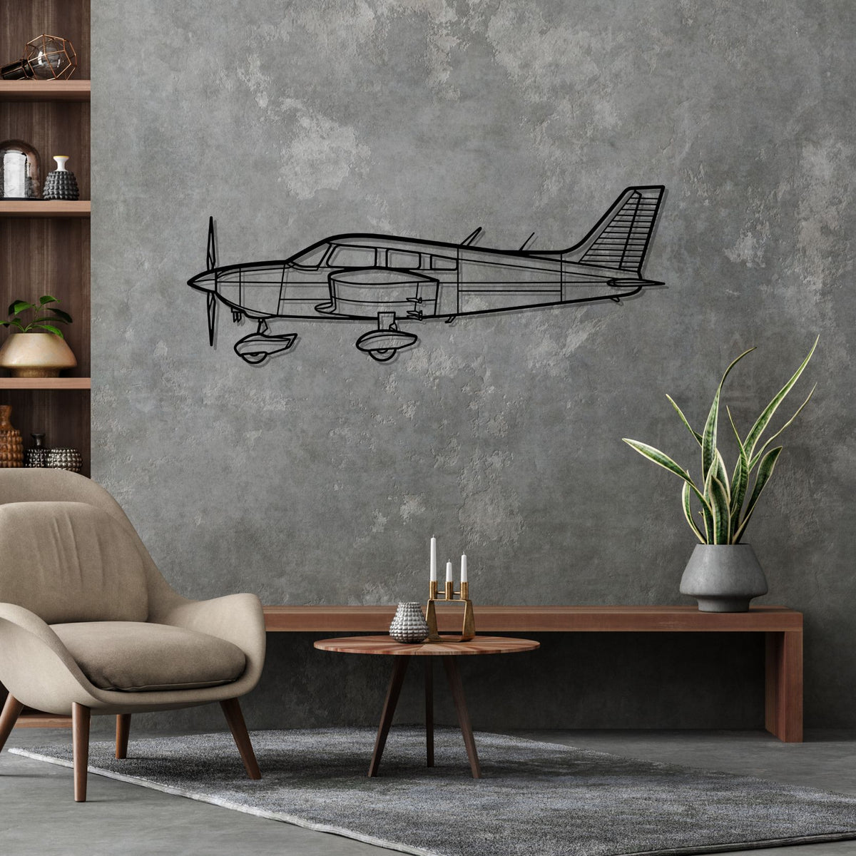 PA-28-180 Cherokee Archer Silhouette Metal Wall Art