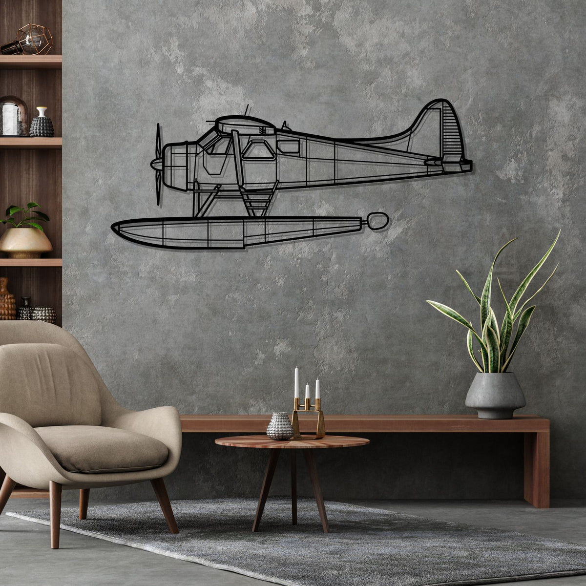 DHC-2 MK I Silhouette Metal Wall Art