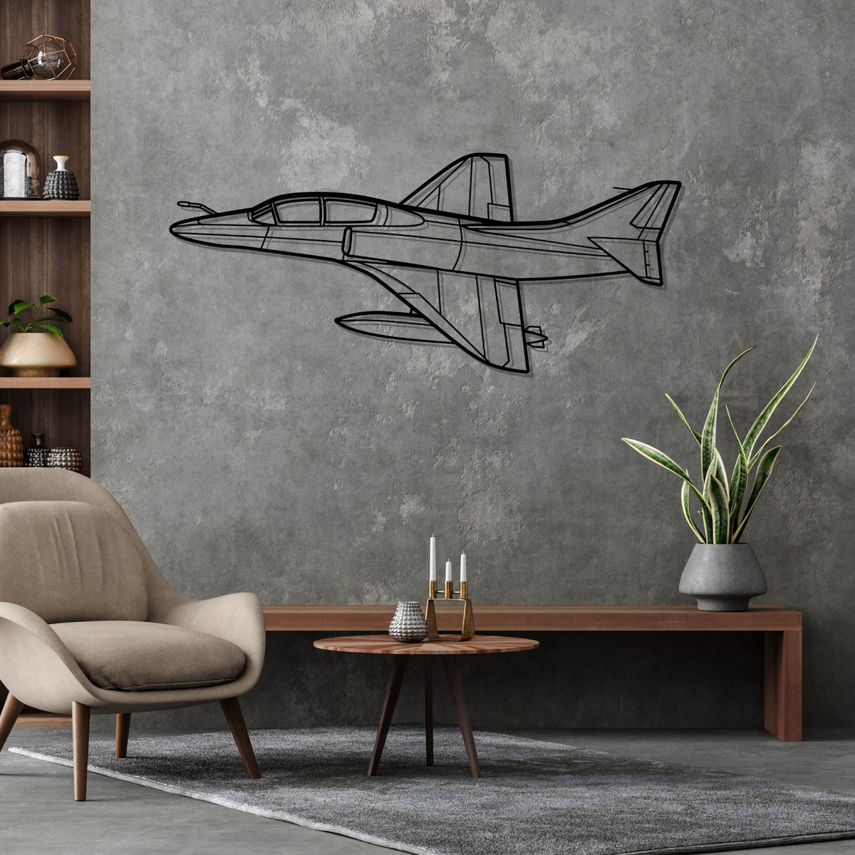 TA-4J Skyhawk Angle Silhouette Metal Wall Art