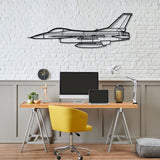 F-16A Silhouette Metal Wall Art