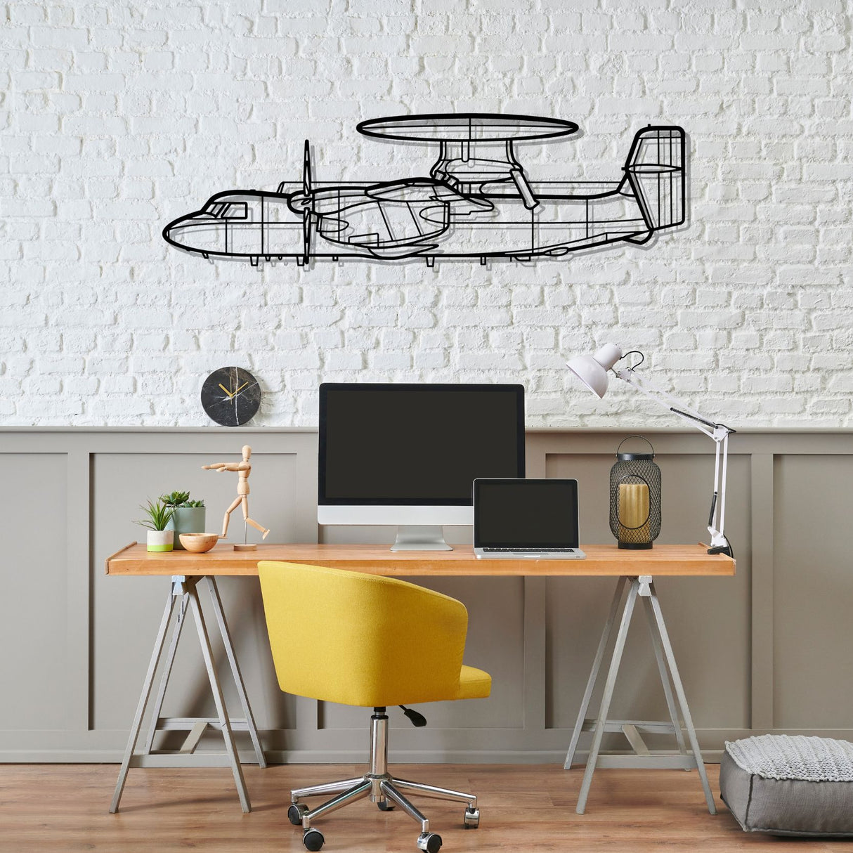 E-2D Hawkeye Silhouette Metal Wall Art