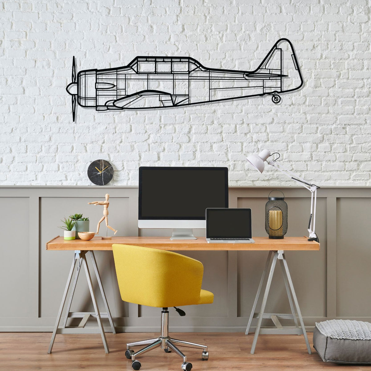T-6G Texan Silhouette Metal Wall Art