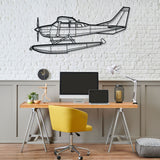 206 Turbo Stationair Silhouette Metal Wall Art