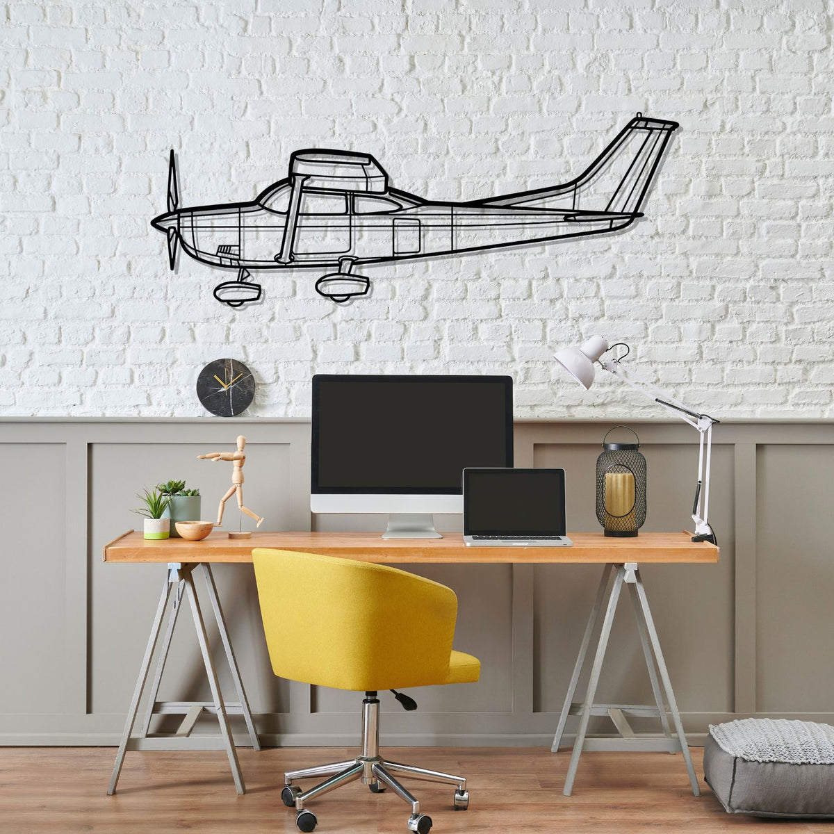 182P Skylane Silhouette Metal Wall Art