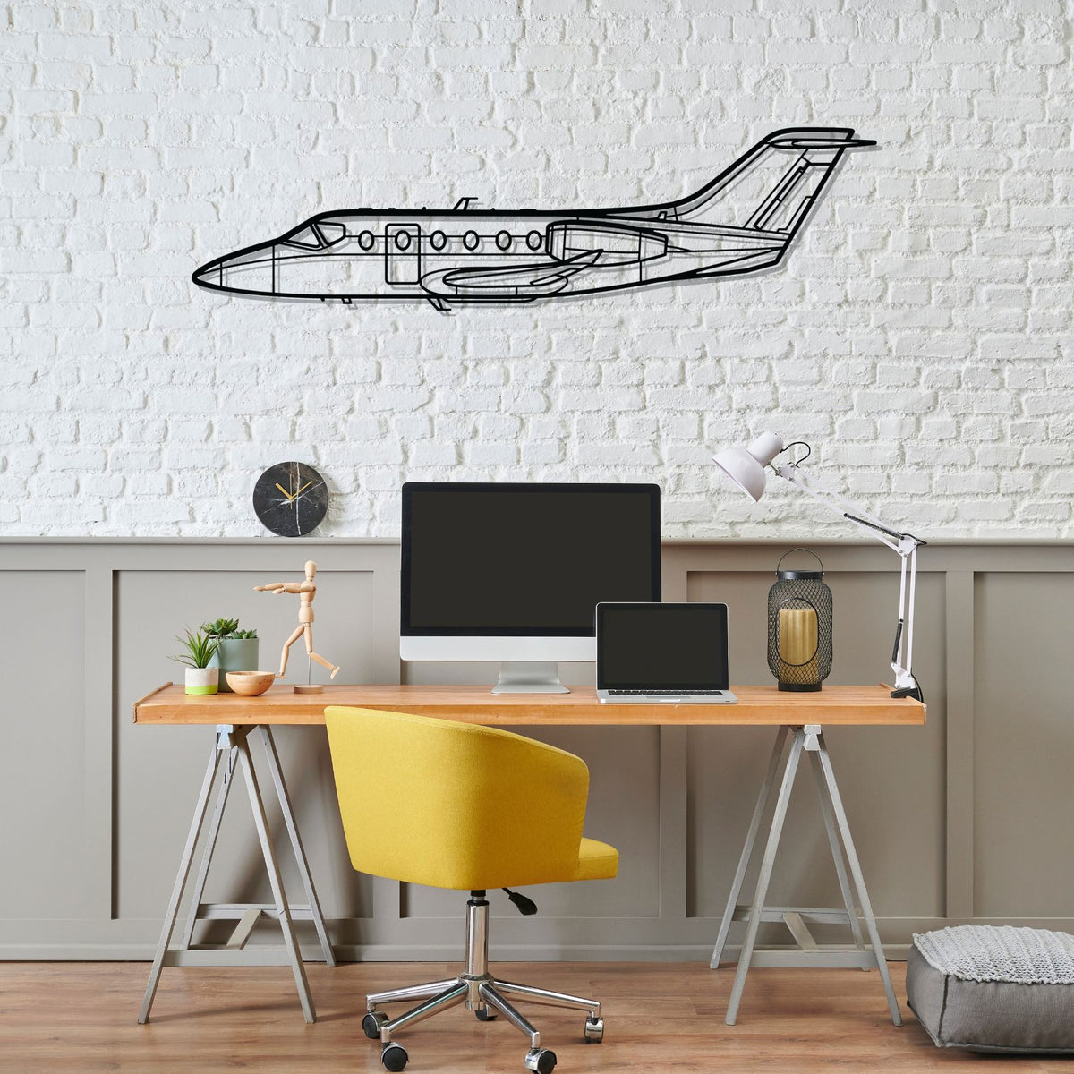 Hawker 400 Silhouette Metal Wall Art