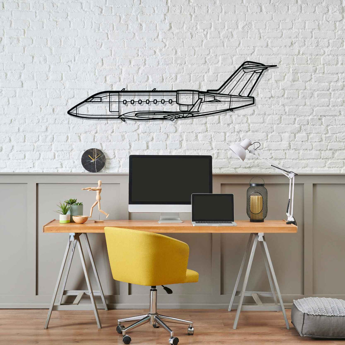 Challenger 604 Silhouette Metal Wall Art