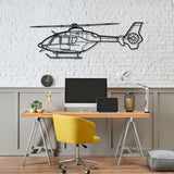 EC135T2 Silhouette Metal Wall Art