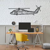 UH-60 Black Hawk Silhouette Metal Wall Art