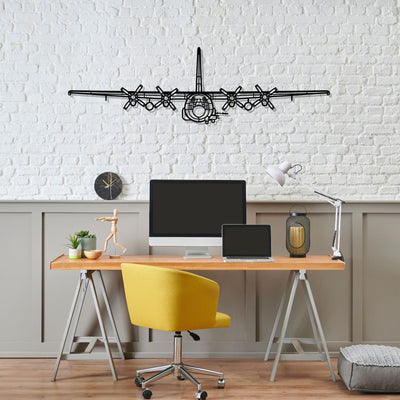 AC-130U Front Silhouette Metal Wall Art